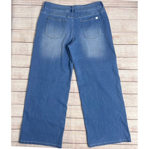 Halara Flex Asymmetric Low Rise Zipper Pockets Baggy Wide Leg Jeans Size Large - Picture 4 of 9